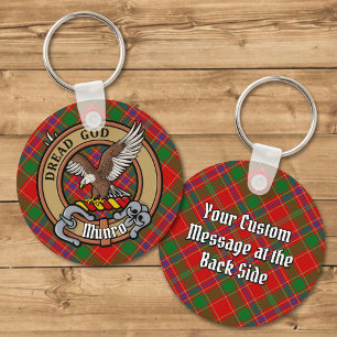 Clan Munro-Wappen über Tartan Schlüsselanhänger