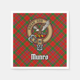 Clan Munro-Wappen über Tartan Serviette