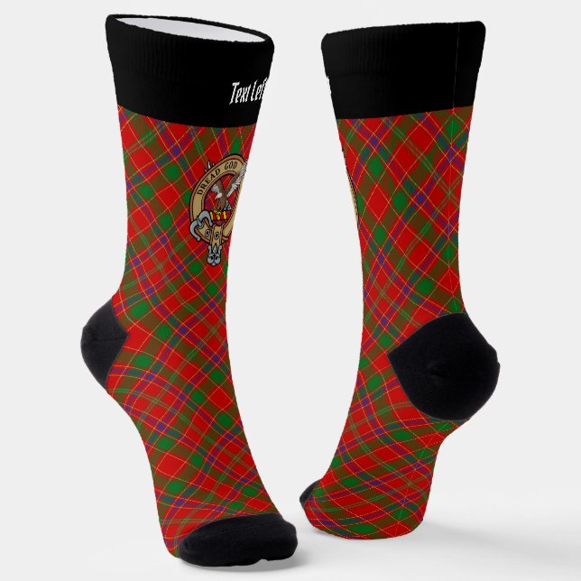 Clan Munro-Wappen über Tartan Socken (Gewinkelt)