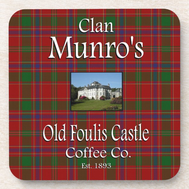 Clan Munro's Old Foulis Castle Coffee Co. Getränkeuntersetzer (Vorderseite)