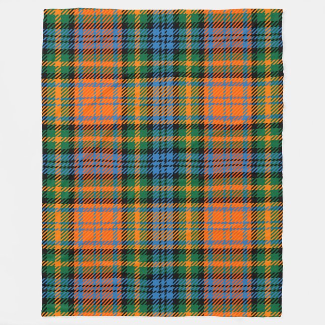 Clan Murray Kariert Tartan Blue Orange Green Karo Fleecedecke (Vorderseite)