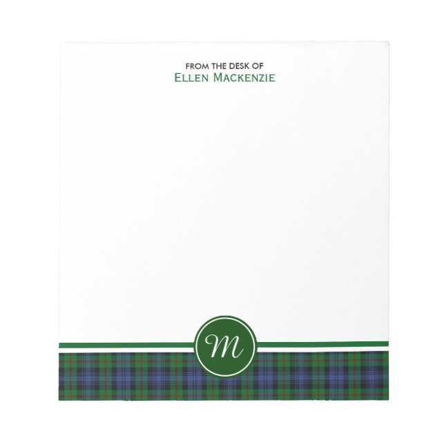 Clan Murray Tartan Monogram Note Pad Notizblock (Vorderseite)