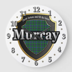 Clan Murray Tartan Scottish Dream Clock Große Wanduhr
