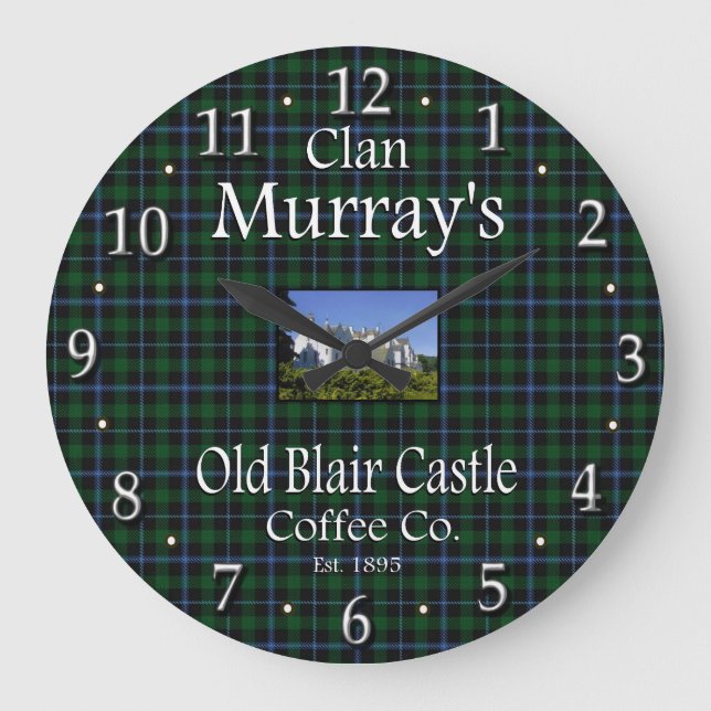 Clan Murray's Old Blair Castle Coffee Co. Große Wanduhr (Vorderseite)
