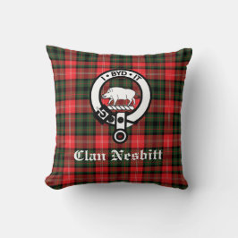 Clan Nesbitt Wappen Abzeichen & Tartan Personalisi Kissen