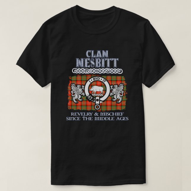 Clan Nesbitt Wappen Schottischer Clans Schottische T-Shirt (Design vorne)