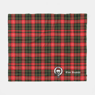 Clan Nesbitt Wappen & Tartan personalisiert Fleecedecke