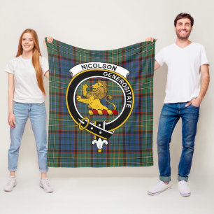 Clan Nicolson Hunting Ancient Tartan Karo Fleecedecke