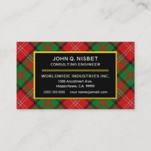 Clan Nisbet Tartan Kariert Visitenkarte