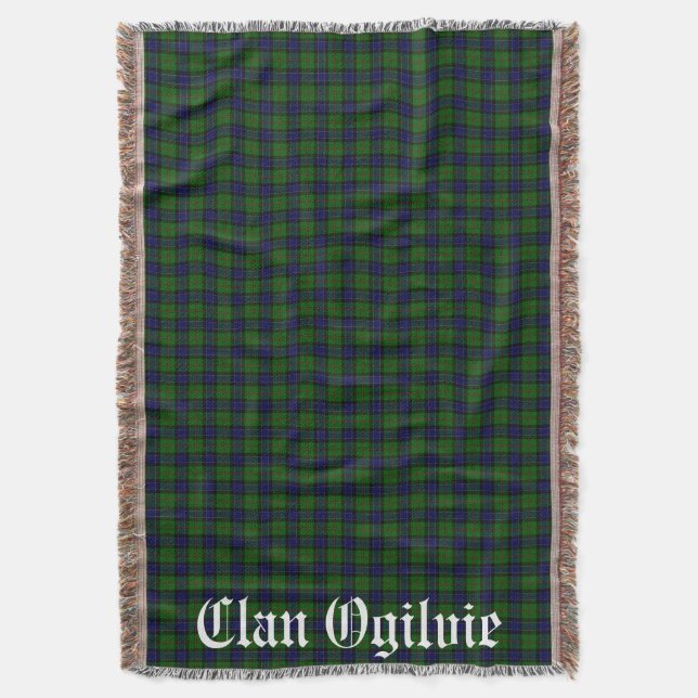 Clan Ogilvie Tartan Kariert Decke (Vorderseite Vertikal)