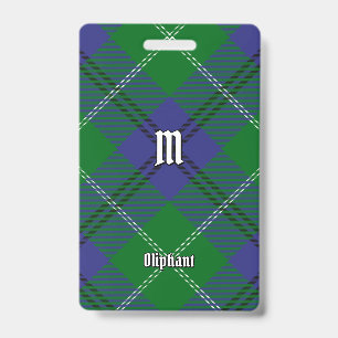 Clan Oliphant Tartan Abzeichen Ausweis