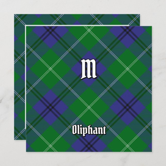 Clan Oliphant Tartan Einladung (Vorne/Hinten)