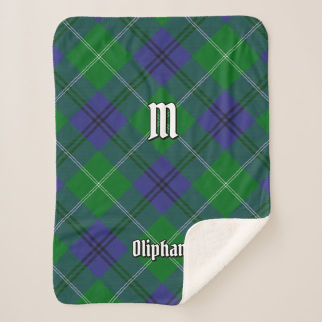Clan Oliphant Tartan Sherpa Blanket Sherpadecke (Vorderseite)