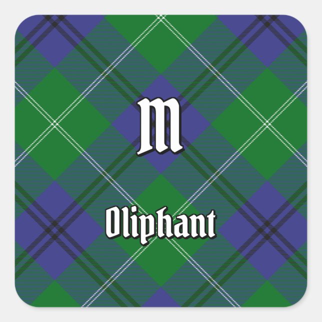 Clan Oliphant Tartan Square Sticker (Vorderseite)