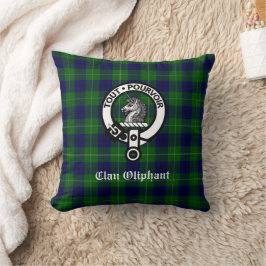 Clan Oliphant Tartan und Wappen Abzeichen Kissen