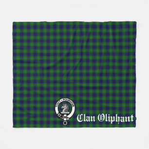 Clan Oliphant Wappen Abzeichen und Tartan Fleecedecke