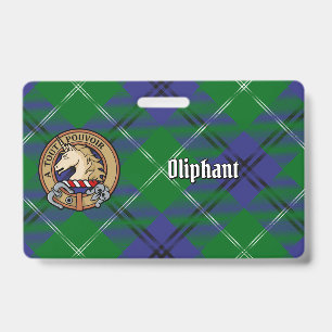 Clan Oliphant-Wappen über Tartan Ausweis