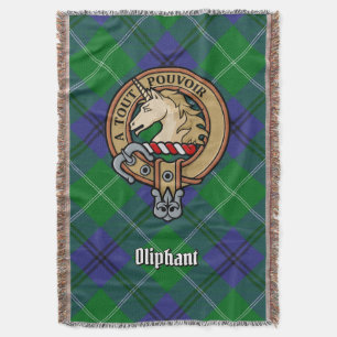 Clan Oliphant-Wappen über Tartan Decke