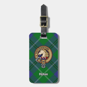 Clan Oliphant Wappen über Tartan Gepäckanhänger