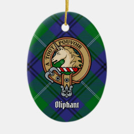 Clan Oliphant Wappen über Tartan Keramik Ornament
