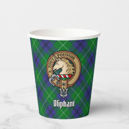 Clan Oliphant Wappen über Tartan Paper Cups Pappbecher