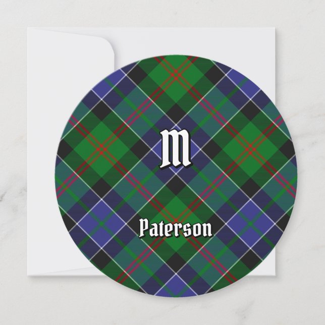 Clan Paterson Tartan Einladung (Vorderseite)
