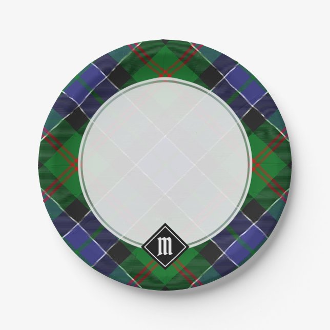 Clan Paterson Tartan Pappteller (Vorderseite)