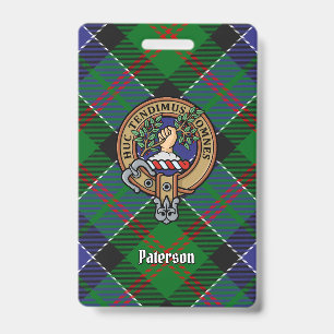 Clan Paterson-Wappen über Tartan Ausweis