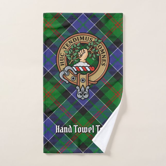 Clan Paterson Wappen über Tartan Badhandtuch Set (Handtuch)