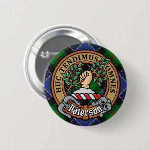 Clan Paterson Wappen über Tartan Button
