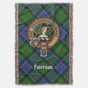 Clan Paterson-Wappen über Tartan Decke