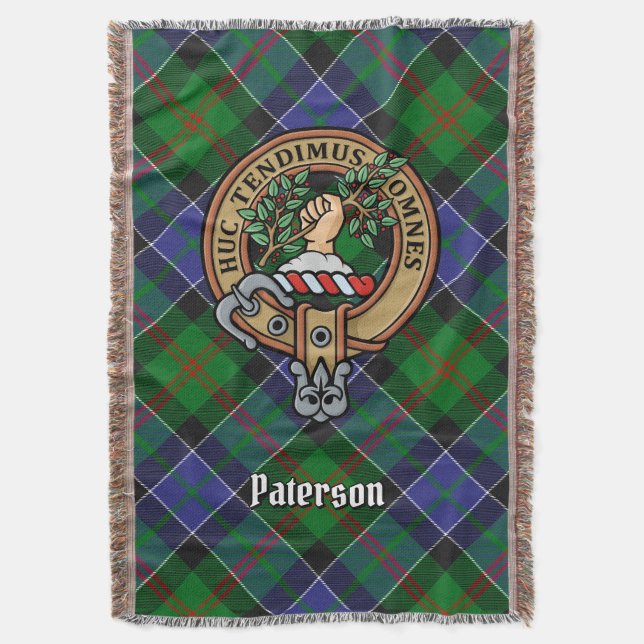 Clan Paterson-Wappen über Tartan Decke (Vorderseite Vertikal)