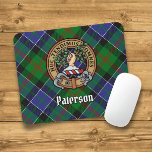 Clan Paterson Wappen über Tartan Mousepad