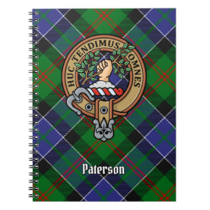 Clan Paterson Wappen über Tartan Notizblock