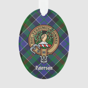 Clan Paterson Wappen über Tartan Ornament