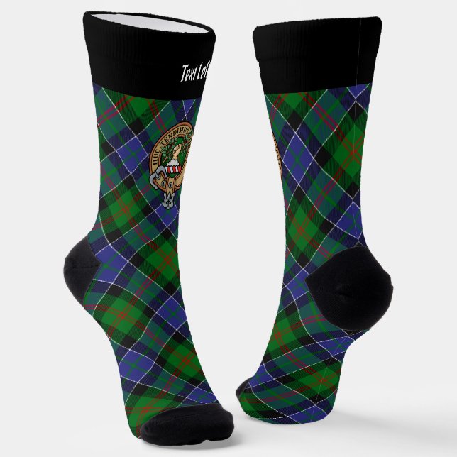 Clan Paterson Wappen über Tartan Socken (Gewinkelt)