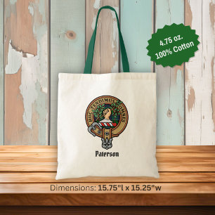 Clan Paterson-Wappen über Tartan Tragetasche