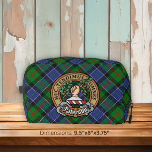 Clan Paterson-Wappen über Tartan Waschbeutel