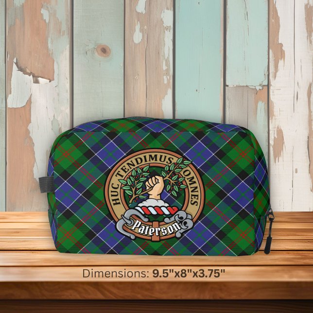 Clan Paterson-Wappen über Tartan Waschbeutel (Von Creator hochgeladen)