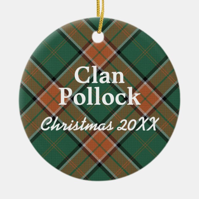 Clan Pollock Scottish Tartan Keramik Ornament (Vorne)