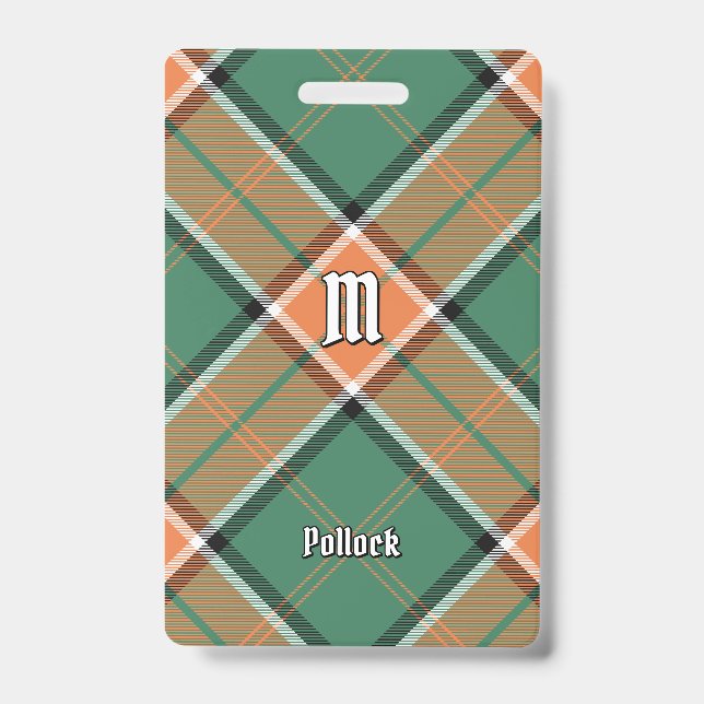 Clan Pollock Tartan Abzeichen Ausweis (Vorderseite)