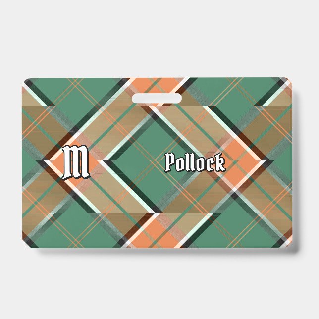 Clan Pollock Tartan Abzeichen Ausweis (Vorderseite)