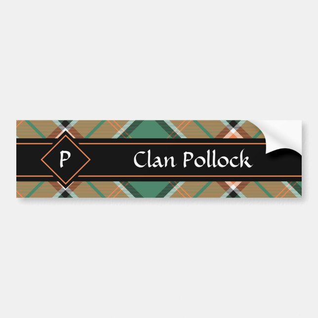 Clan Pollock Tartan Autoaufkleber (Vorne)