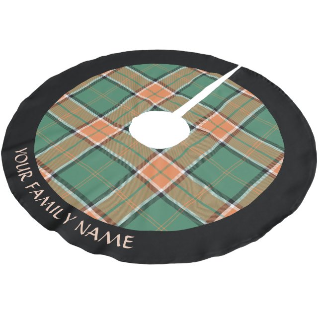 Clan Pollock Tartan Brushed Polyester Tree Skirt Polyester Weihnachtsbaumdecke (Schrägansicht)