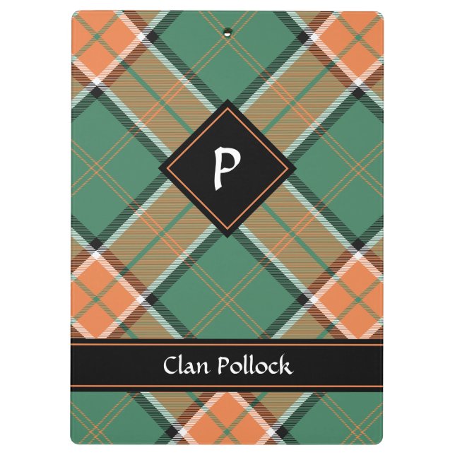 Clan Pollock Tartan Clipboard Klemmbrett (Rückseite)