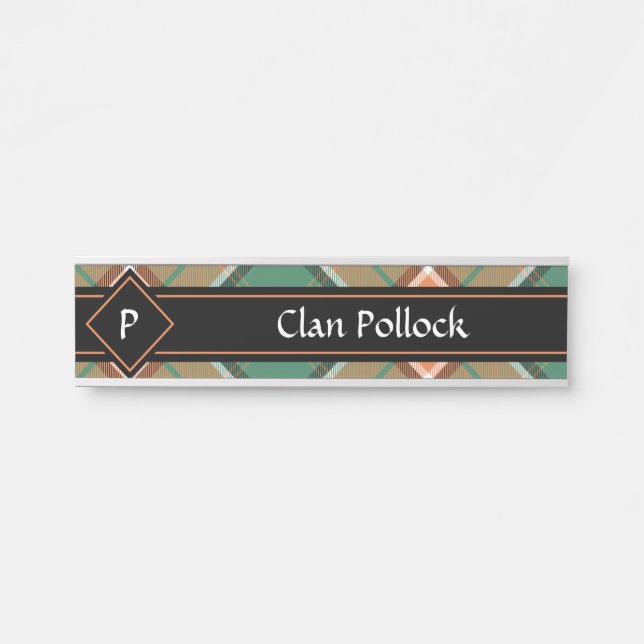 Clan Pollock Tartan Door Sign Türschild (Vorderseite )