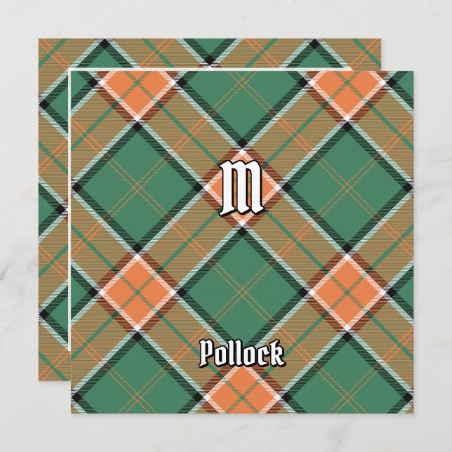 Clan Pollock Tartan Einladung (Vorne/Hinten)