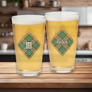 Clan Pollock Tartan Glass Glas