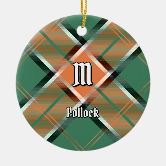 Clan Pollock Tartan Keramik Ornament (Vorne)
