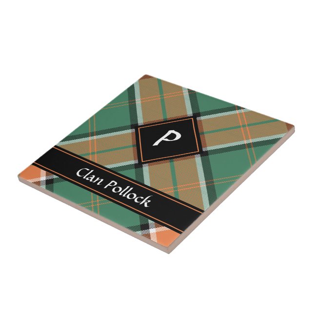 Clan Pollock Tartan Keramik Tile Fliese (Seite)